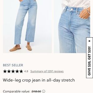 J. Crew Blue Flare Wide-Leg Jeans